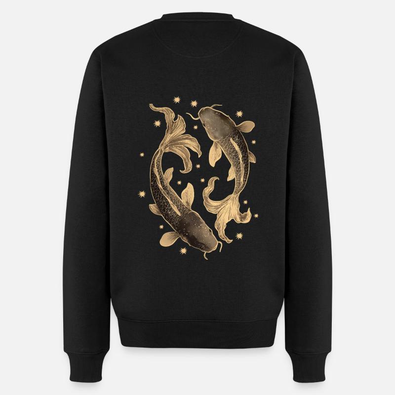 Koi Karpfen - Männer Premium Bio Pullover - Schwarz