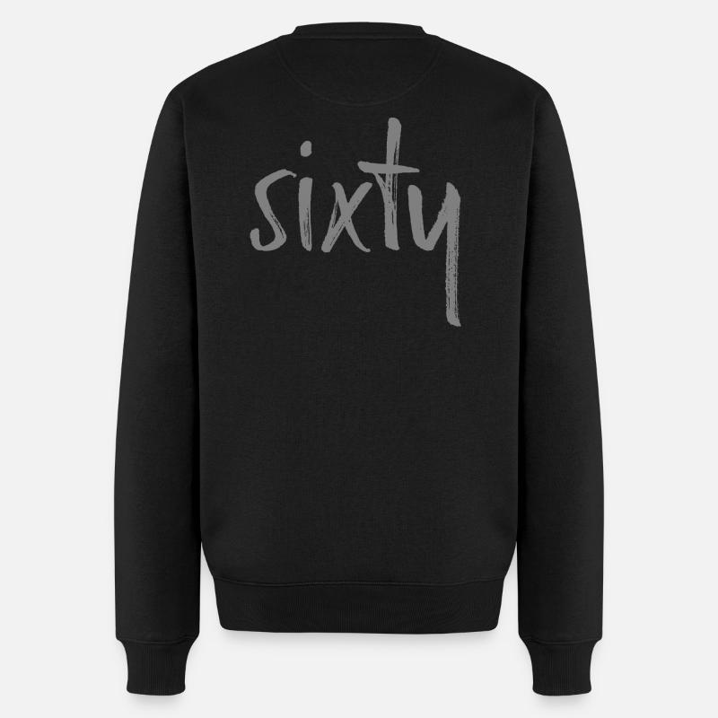 60 sixty Geburtstag Geschenk Zahl sechzig - Männer Premium Bio Pullover - Schwarz