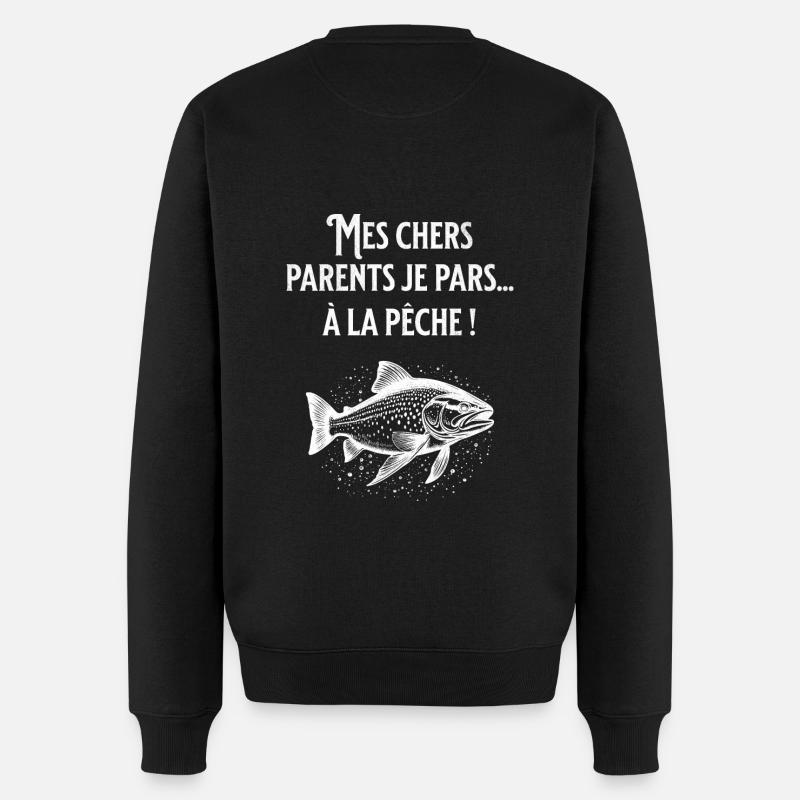 pêche humour - Pull Premium bio Homme - noir