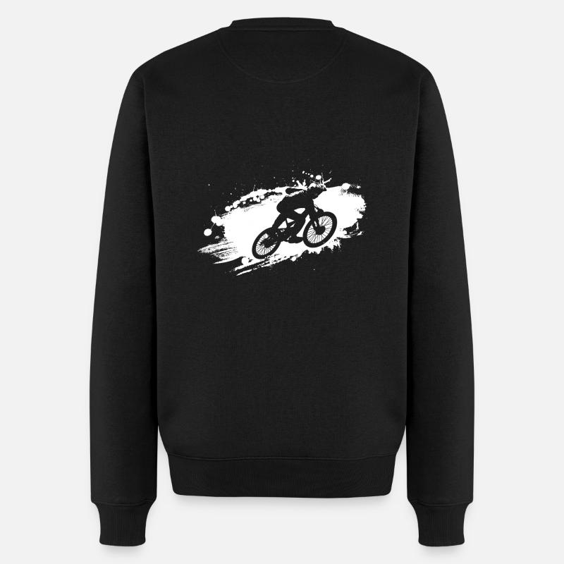 Downhill MTB Ride Weiß - Männer Premium Bio Pullover - Schwarz