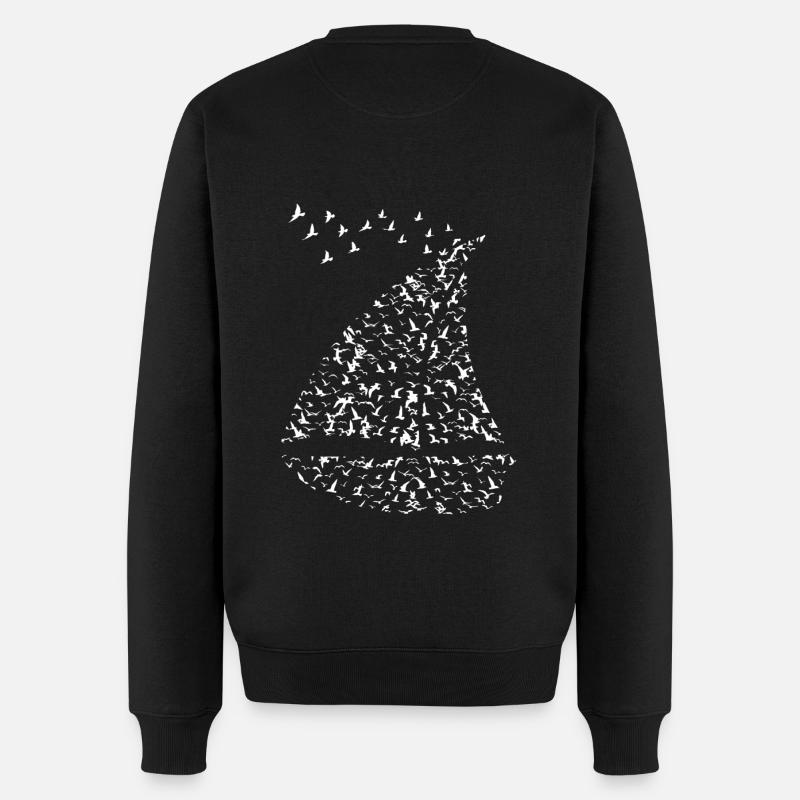 Segelboot Aus Möwen Segeln - Männer Premium Bio Pullover - Schwarz