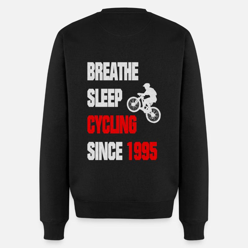 1995 Geborener Radfahrer Liebt Sein Fahrrad - Männer Premium Bio Pullover - Schwarz