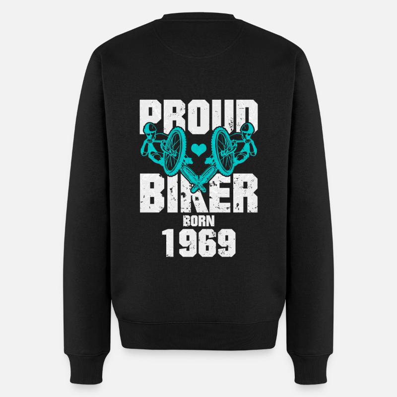 Mountainbiker 1969 Geboren Geburtstag Fahrrad - Männer Premium Bio Pullover - Schwarz