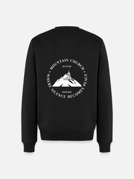 Mountain Church Where Silence becomes Peace - Men's Premium Organic Jumper - black