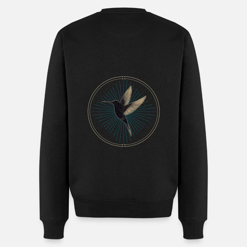 Kolibri mit Sternen - Männer Premium Bio Pullover - Schwarz