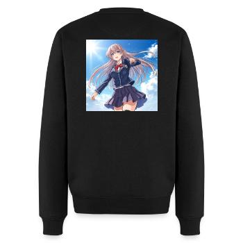 Écolière dans un ciel bleu - Pull Premium bio Homme - noir - Dos - Nico (187cm)