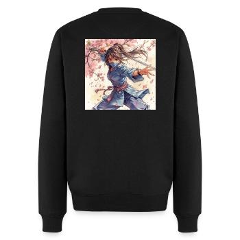 Ninja de la Lame Fleur en kimono - Pull Premium bio Homme - noir - Dos - Nico (187cm)