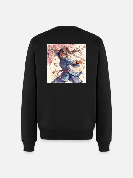 Flower Blade Ninja in Kimono - Men's Premium Organic Jumper - black