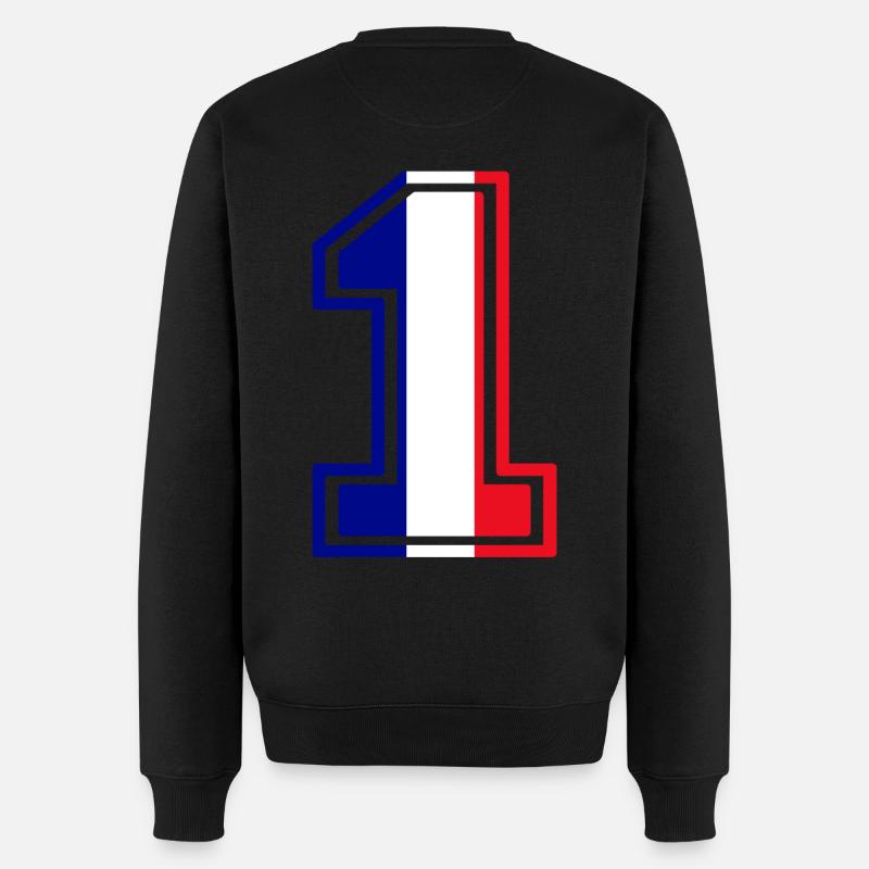 Frankreich Nummer 1 - Männer Premium Bio Pullover - Schwarz