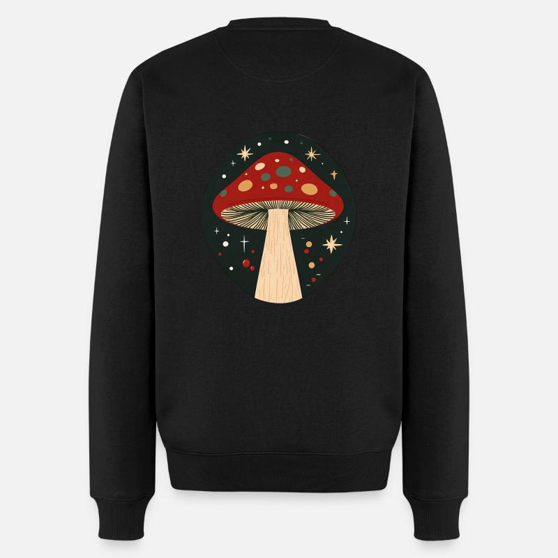 Xmas Cosmic Mushroom - Männer Premium Bio Pullover - Schwarz