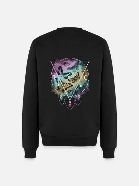 Bunte Schmetterlinge Pastel Goth - Männer Premium Bio Pullover - Schwarz