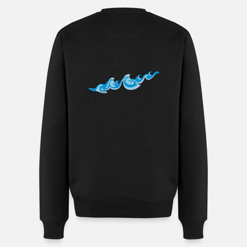 Waves 2C - Männer Premium Bio Pullover - Schwarz