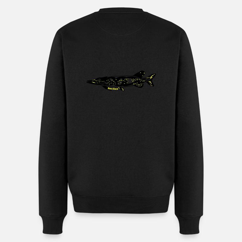 Esox Lucius - Hechtfänger - Männer Premium Bio Pullover - Schwarz