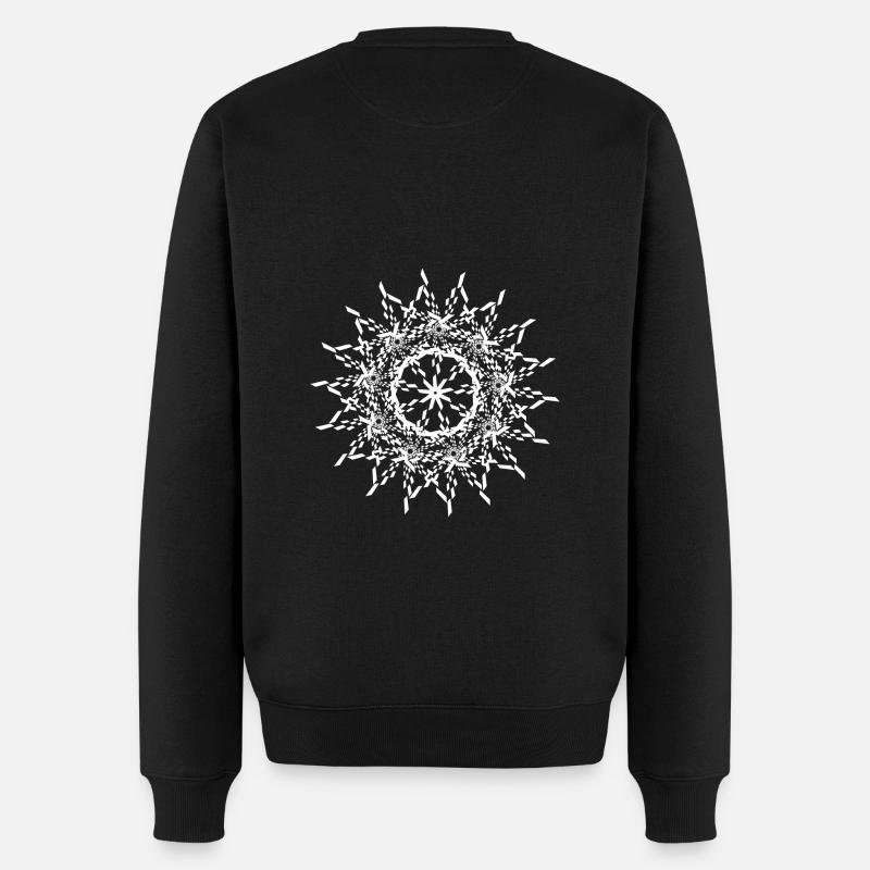 Mandala Fraktale - Männer Premium Bio Pullover - Schwarz