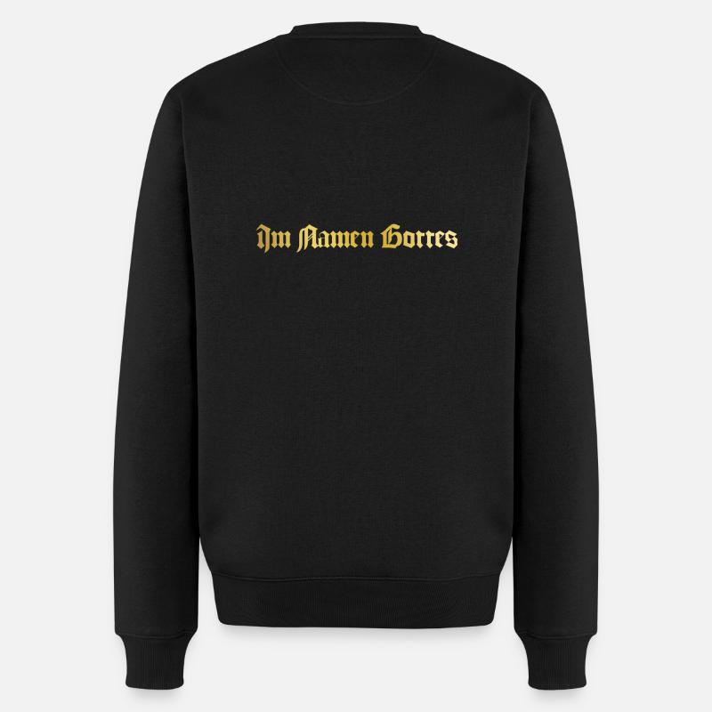 Templer Kreuz Gold & Rubinen - Männer Premium Bio Pullover - Schwarz