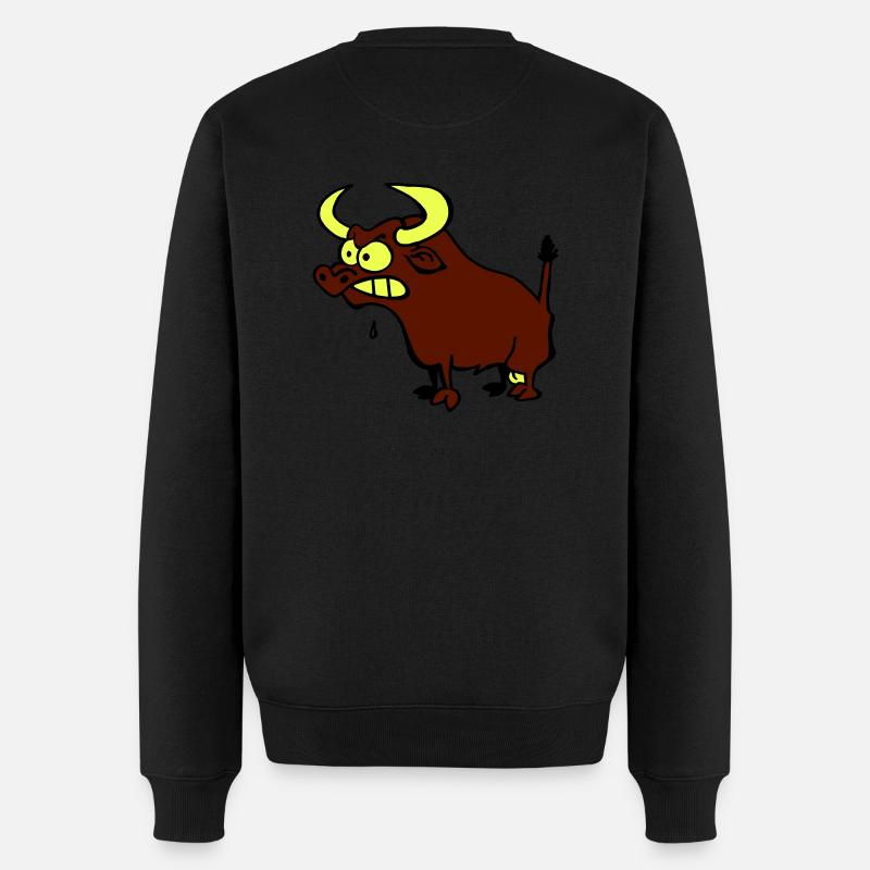 Wütender Stier - Männer Premium Bio Pullover - Schwarz
