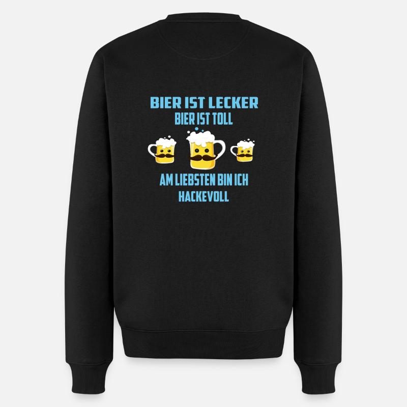 Bier - Männer Premium Bio Pullover - Schwarz