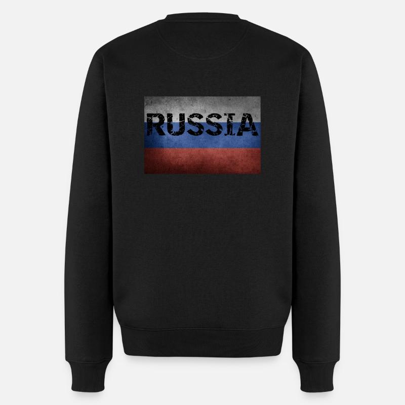 RUSSIAN FLAG DRAPEAU RUSSE - Pull Premium bio Homme - noir