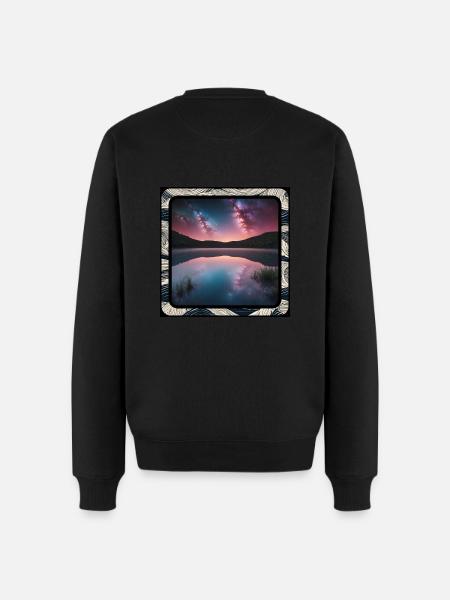 Seascape with reflections - Men's Premium Organic Jumper - black