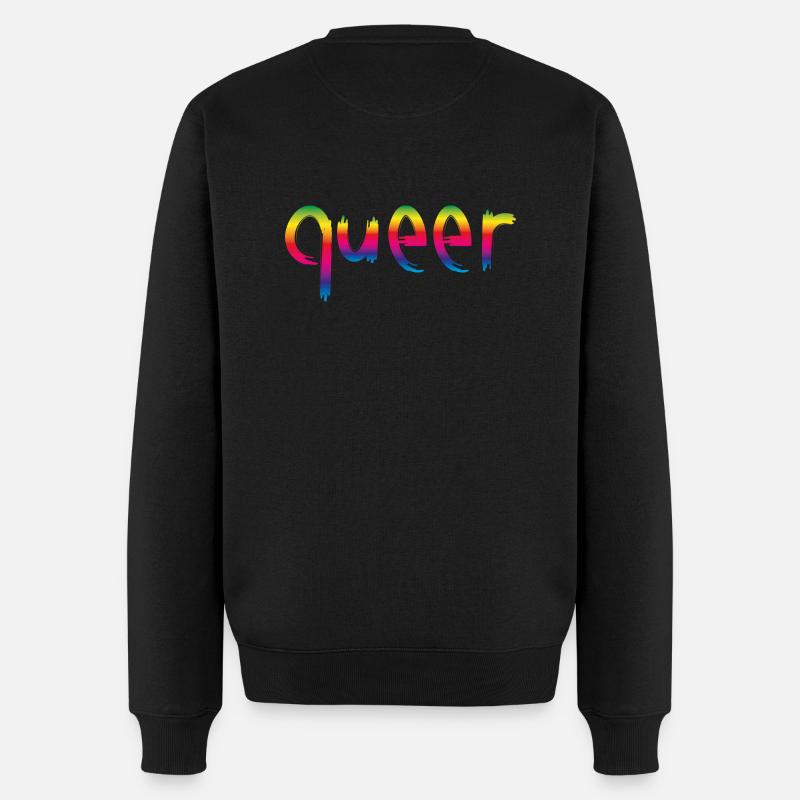 queer rainbow - Männer Premium Bio Pullover - Schwarz