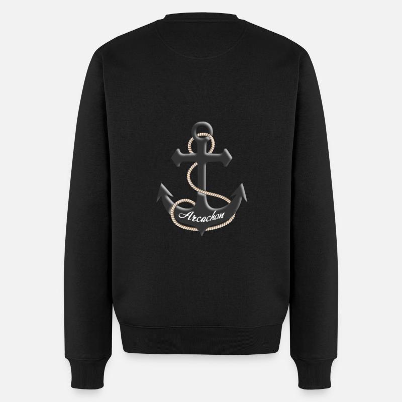 Seeanker - Männer Premium Bio Pullover - Schwarz
