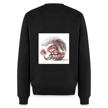 Vague de Sakura - Pull Premium bio Homme - noir - Dos - Nico (187cm)