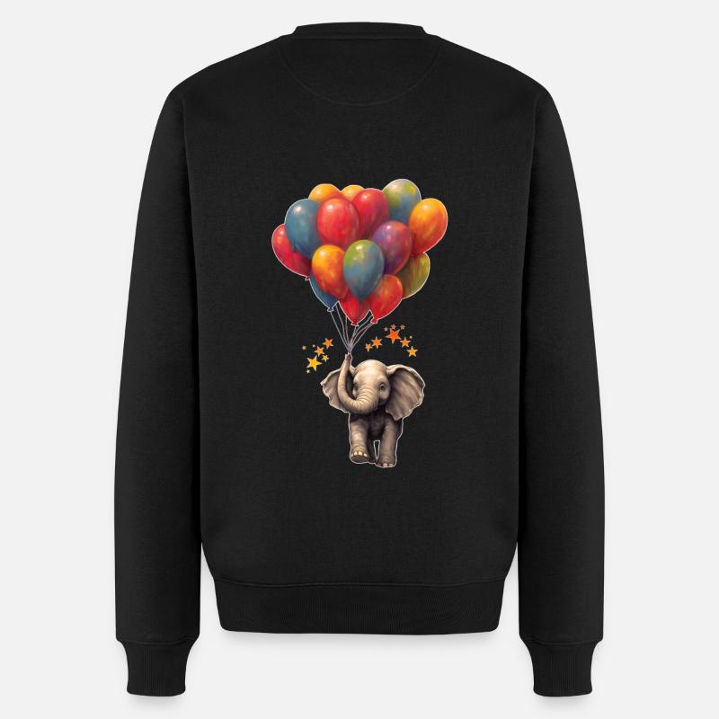 Eléphant avec ballons - Pull Premium bio Homme - noir