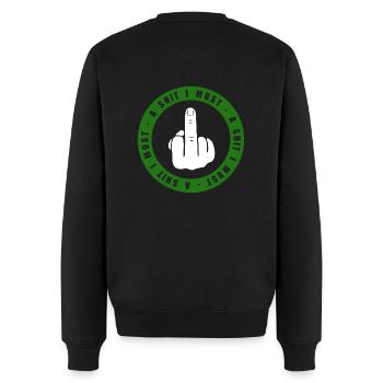 Middle finger - Men's Premium Organic Jumper - black - Back - Nico (187cm)