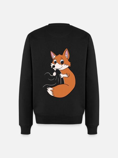 Süßer Fuchs Kinder - Männer Premium Bio Pullover - Schwarz