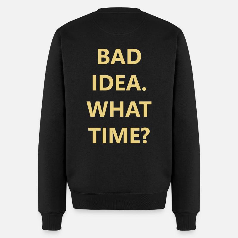 bad idea - Männer Premium Bio Pullover - Schwarz