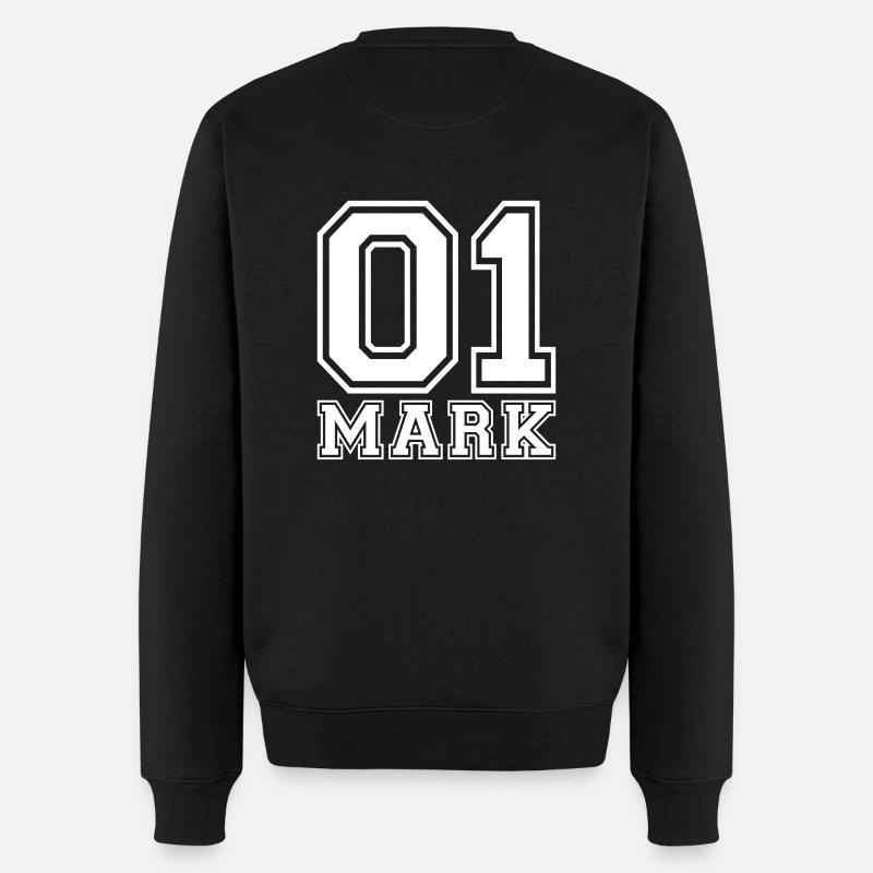 Mark - Name - Männer Premium Bio Pullover - Schwarz