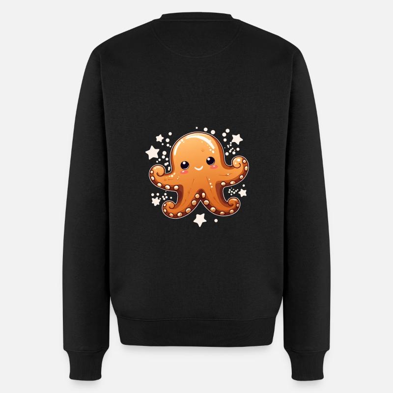 Lebkuchen Oktopus - Männer Premium Bio Pullover - Schwarz