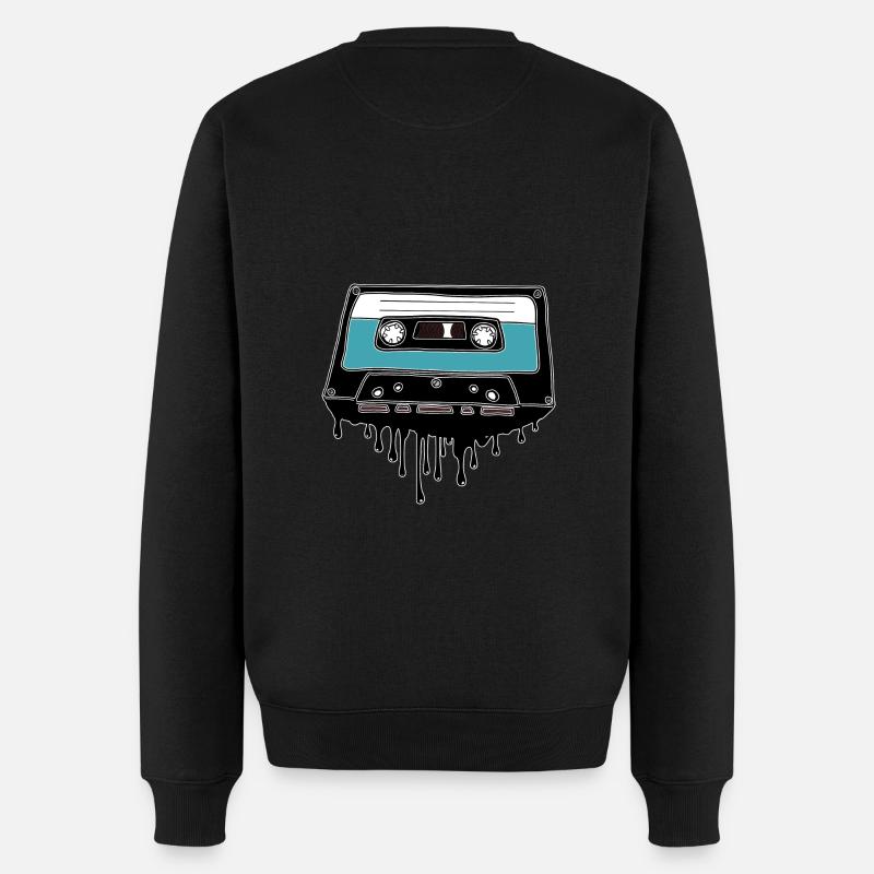 Kassette schmelzend 80's Motiv - Männer Premium Bio Pullover - Schwarz
