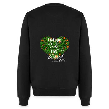 Christlich Gott Glaube Religiöses Geschenk - Männer Premium Bio Pullover - Schwarz - Hinten - Nico (187cm)