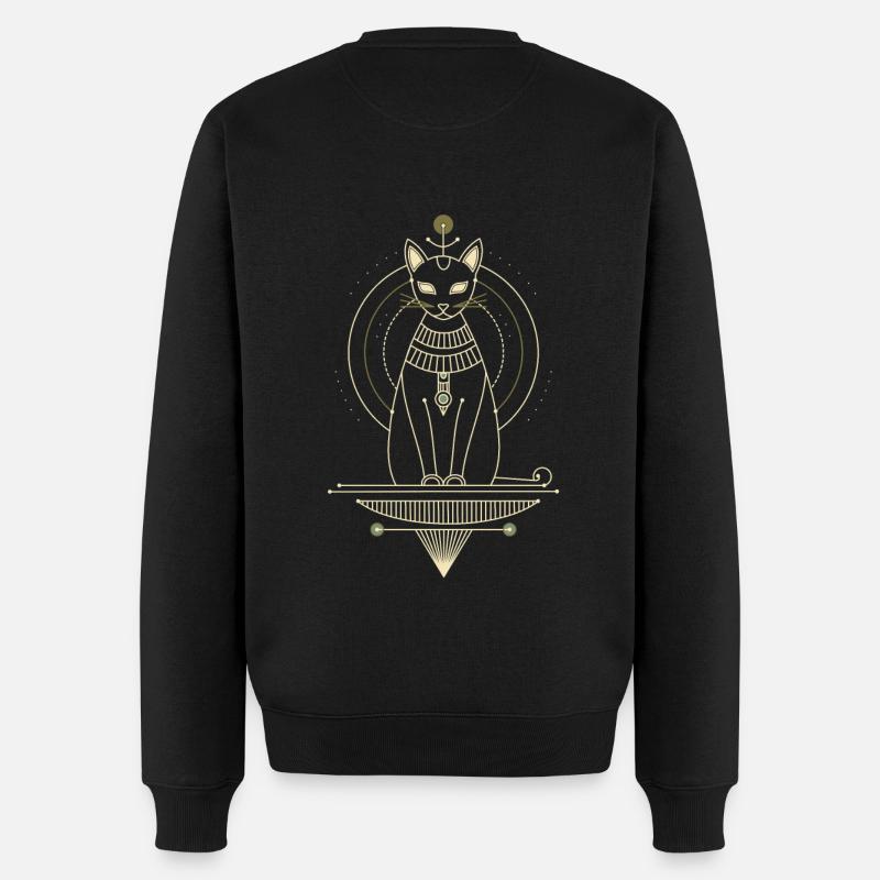Bastet Ägyptische Katze - Männer Premium Bio Pullover - Schwarz