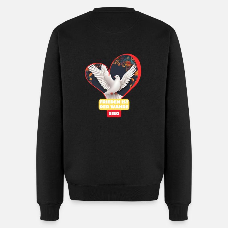 Frieden ist der wahre Sieg ! - Männer Premium Bio Pullover - Schwarz