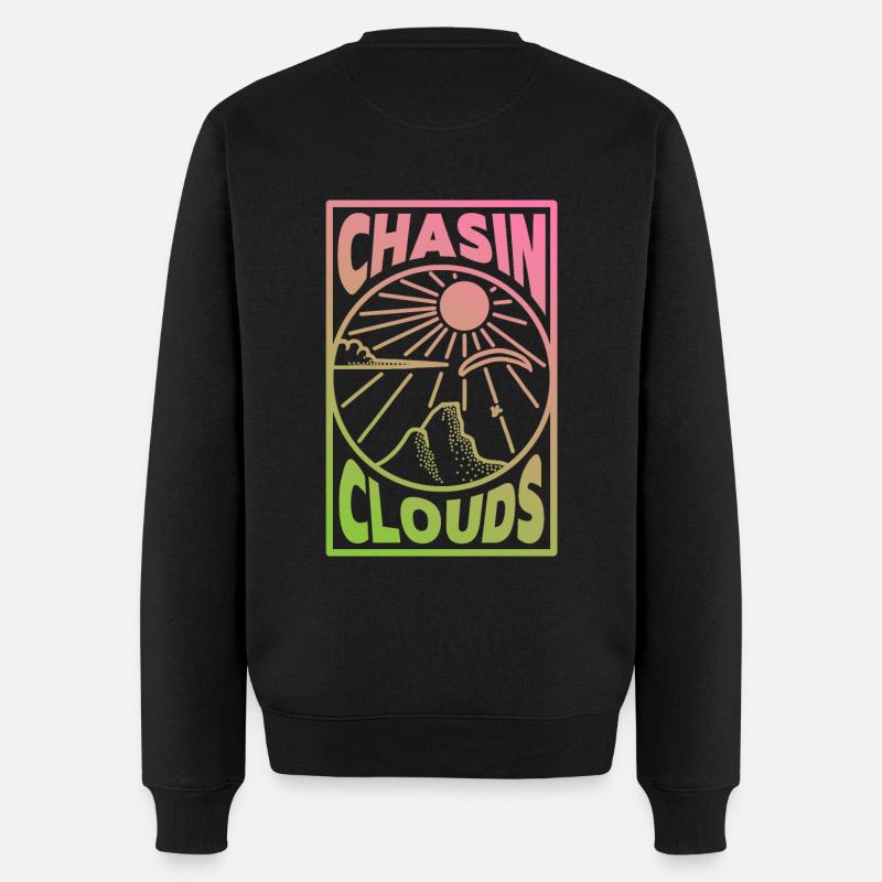 Chasin Clouds Paragliding Gradient - Men's Premium Organic Jumper - black
