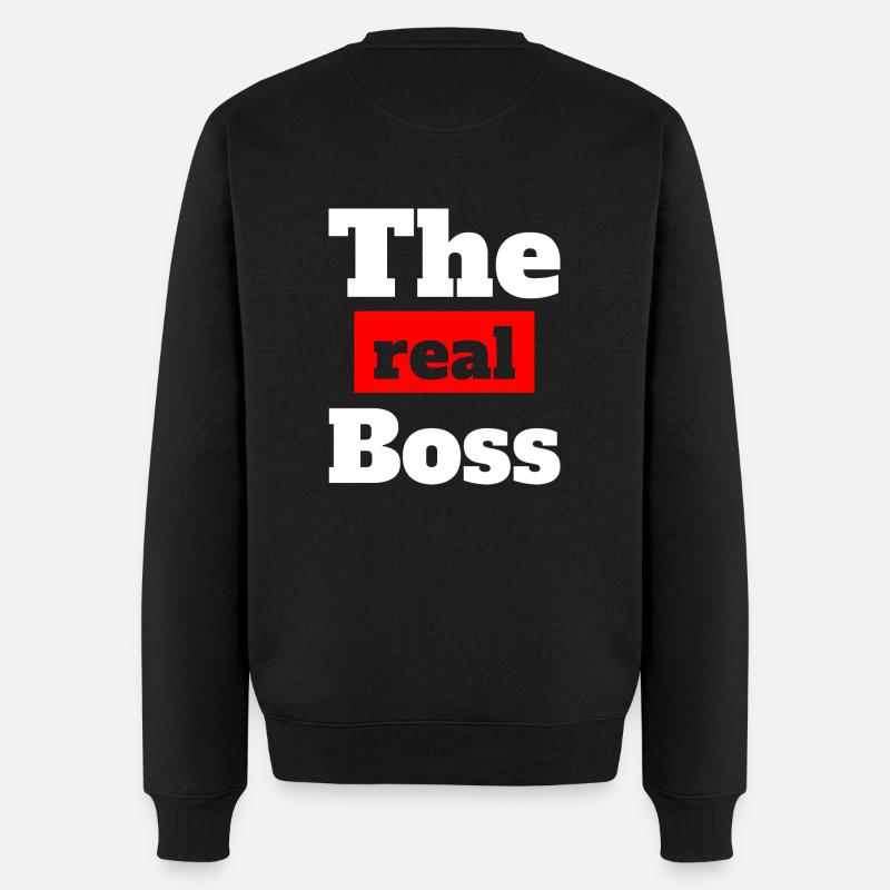 The Real Boss - Männer Premium Bio Pullover - Schwarz