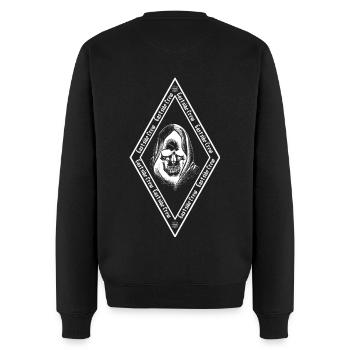 Raute Biker - Männer Premium Bio Pullover - Schwarz - Hinten - Nico (187cm)