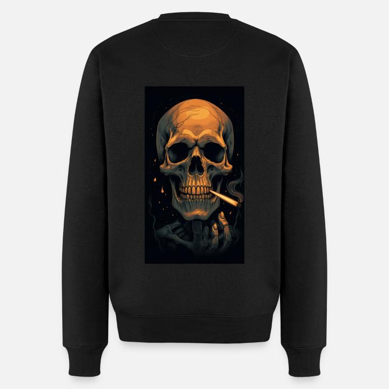 Rauche bis ich sterbe - Männer Premium Bio Pullover - Schwarz