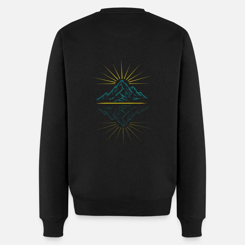 Sun and Mountains - Männer Premium Bio Pullover - Schwarz