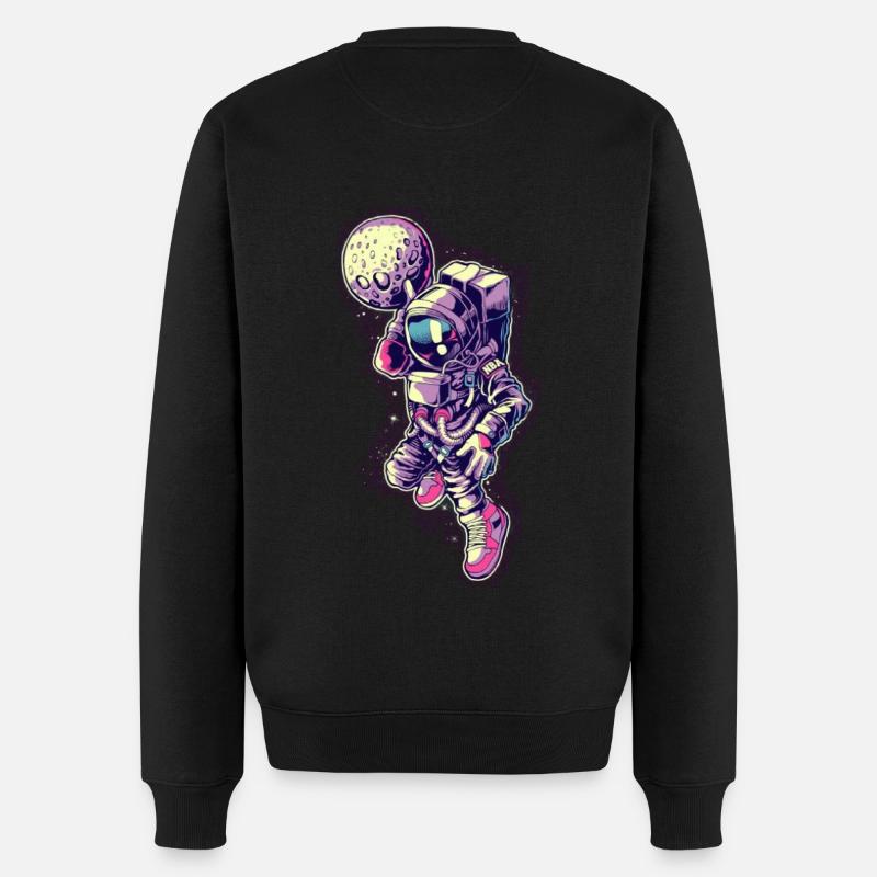 Astronaut zum Mond - Männer Premium Bio Pullover - Schwarz