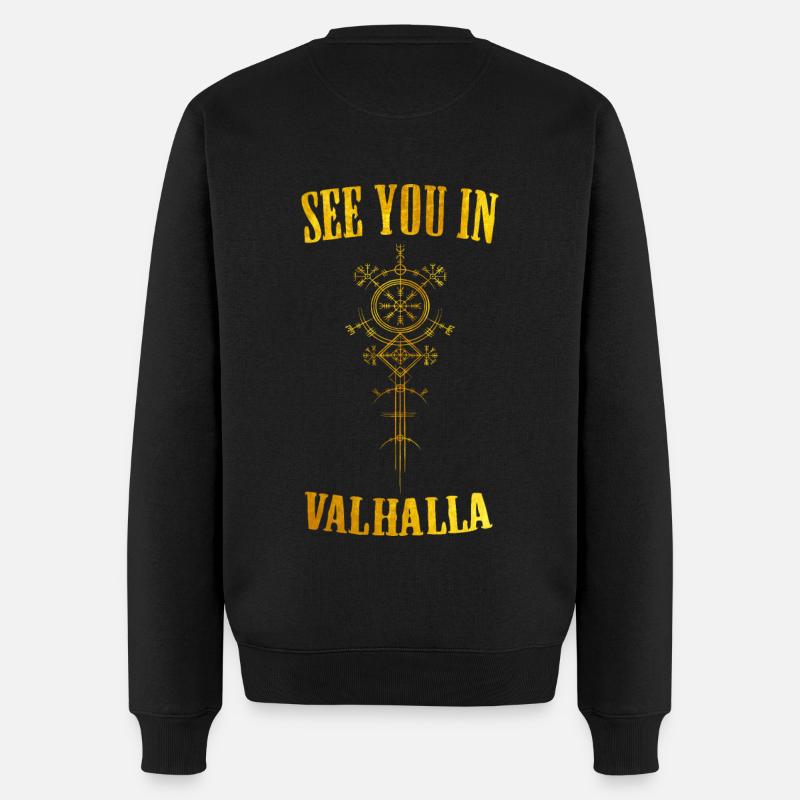 Wikinger Runen Nordisch Walhalla - Männer Premium Bio Pullover - Schwarz