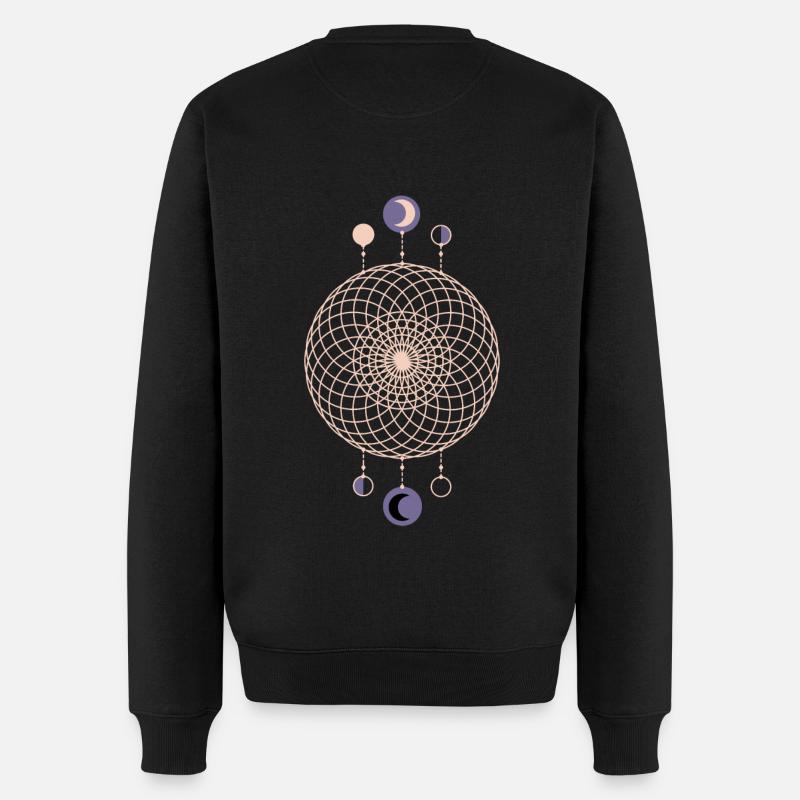 Moon Phases Geometric Pattern - Men's Premium Organic Jumper - black