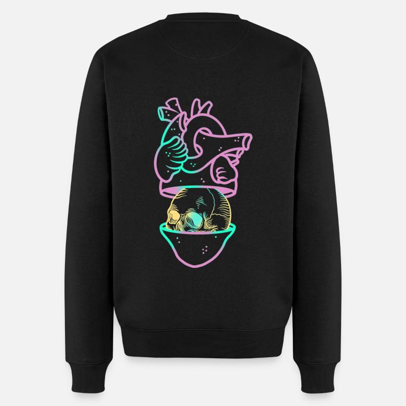 Heart Skull 2 mauve - Pull Premium bio Homme - noir