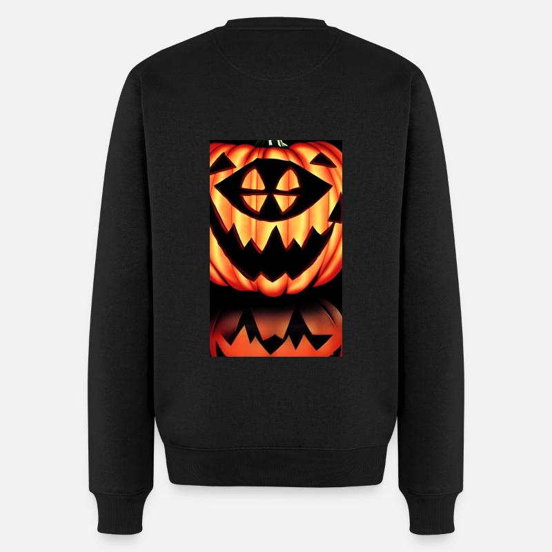 Horror Kürbis - Halloween - Männer Premium Bio Pullover - Schwarz