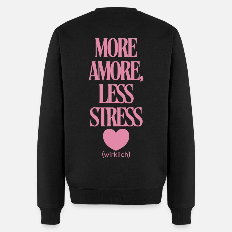 Plus d’amour, moins de stress - Pull Premium bio Homme - noir