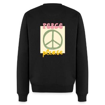 Peace - Männer Premium Bio Pullover - Schwarz - Hinten - Nico (187cm)