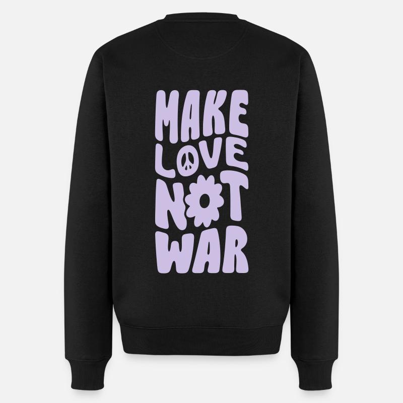 Make Love Not War - Men's Premium Organic Jumper - black