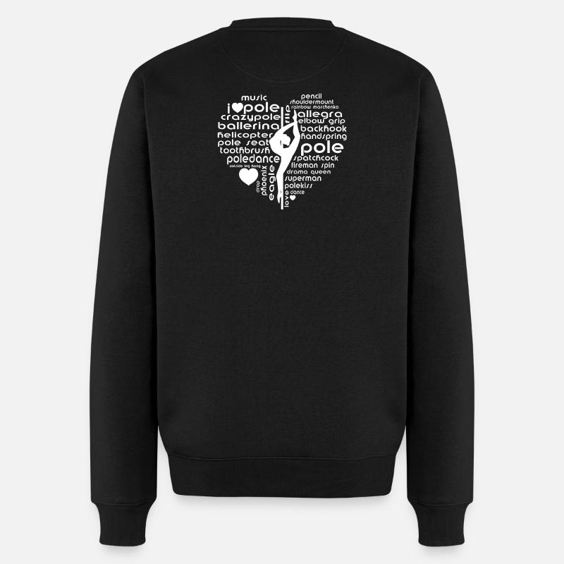 Pole Dance Herz Silhouette Wortdesign - Männer Premium Bio Pullover - Schwarz
